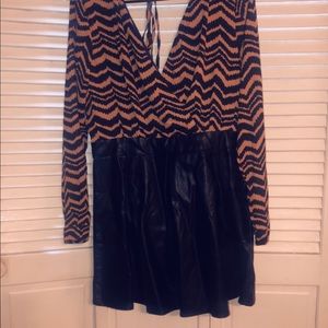 Faux leather dress
